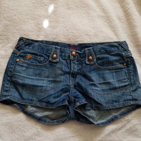 Bebe Rhinestone Denim Shorts - Picture 2 of 5